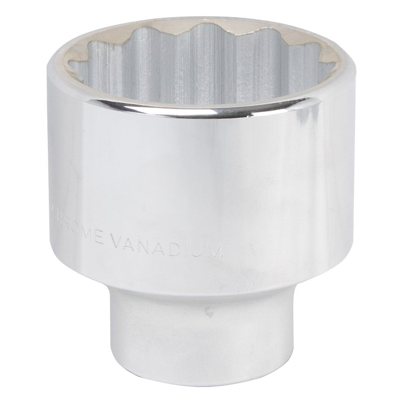 Vulcan MT-SM6055 Drive Socket, 55 mm Socket, 3/4 in Drive, 12-Point, Chrome Vanadium Steel, Chrome