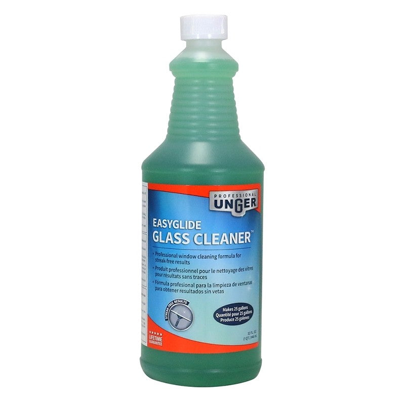 Unger Professional EasyGlide 0400 Glass Cleaner, 32 oz, Liquid, Pleasant, Clear Green