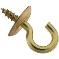 Cup Hooks 1/2 Inch Solid Brass 6 Pack
