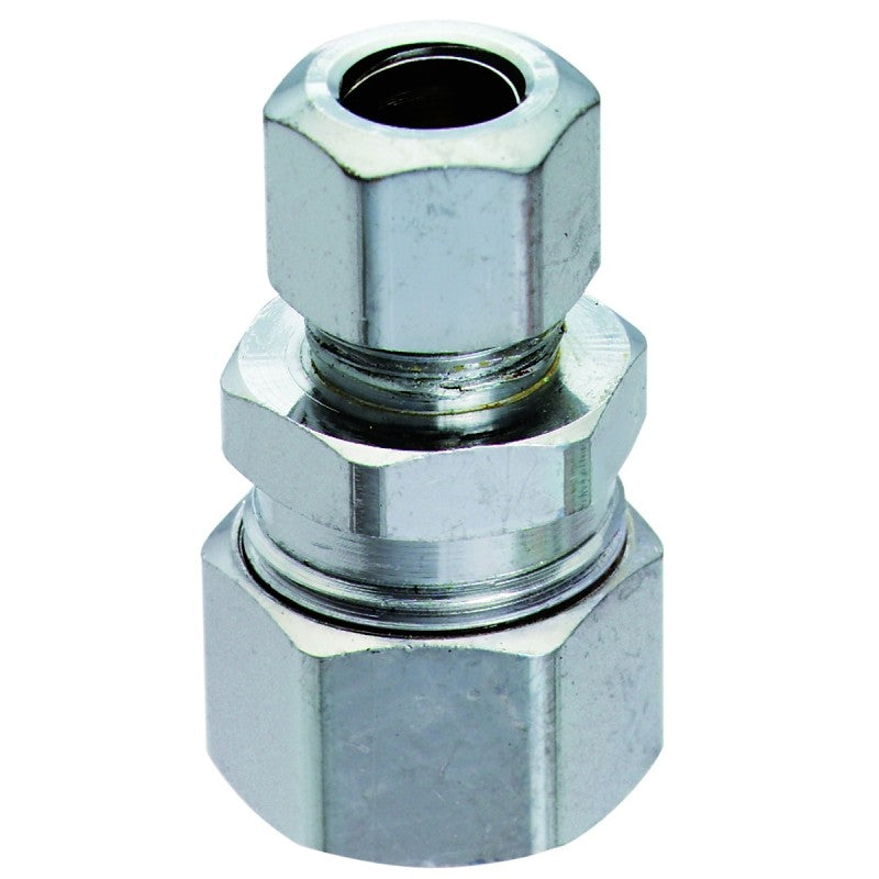 Plumb Pak PP80PCLF Tube Adapter, 5/8 in OD (1/2 in nom. Copper) X 3/8 in OD, Compression, Chrome