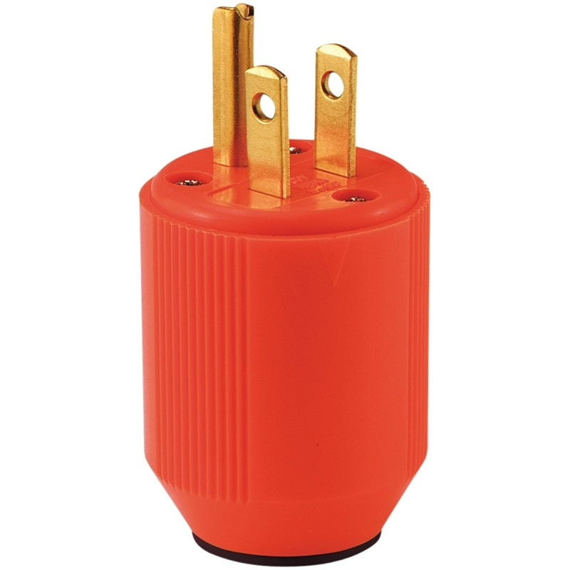 Eaton Wiring Devices BP3867-4RN Electrical Plug, 2 -Pole, 15 A, 125 V, NEMA: NEMA 5-15, Fluorescent Orange