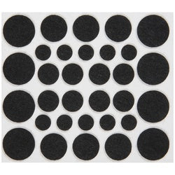 Felt Pads Black 64 Piece Assorted Sizes