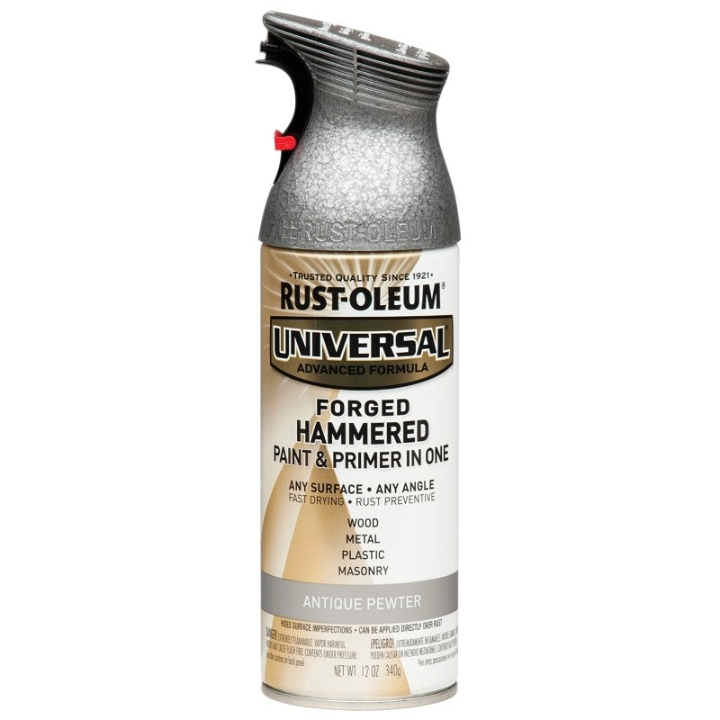 Rust-Oleum 271481 Enamel Spray Paint, Hammered, Antique Pewter, 12 oz, Can