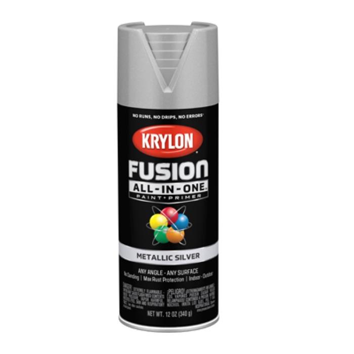 Krylon K02773007 Spray Paint, Metallic, Silver, 12 oz, Can