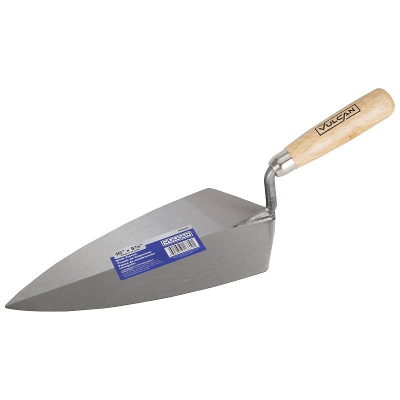 Vulcan 16610 Brick Trowel, 10 in L Blade, 5.375 in W Blade, HCS Blade, Hardwood Handle