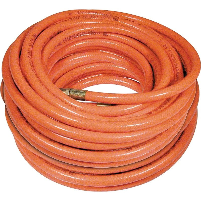 Amflo 576-100A-5 Air Hose, 3/8 in OD, 100 ft L, MNPT, 300 psi Pressure, PVC, Orange