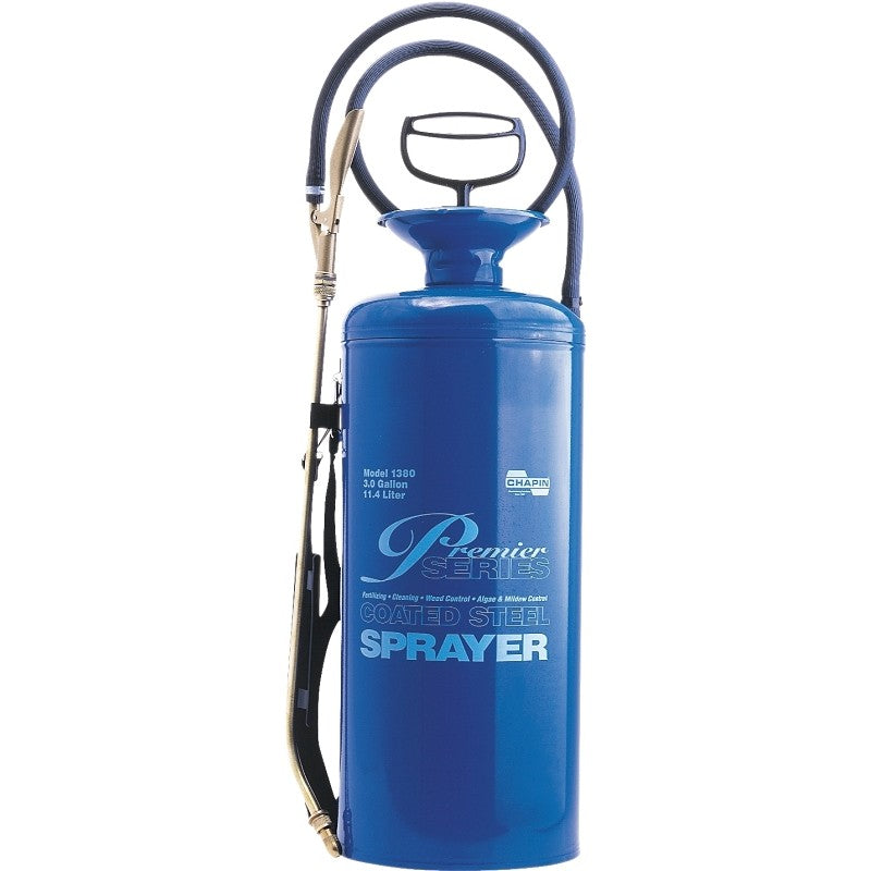 Chapin 1380 Compression Sprayer, 3 gal Tank, Steel Tank, 42 in L Hose