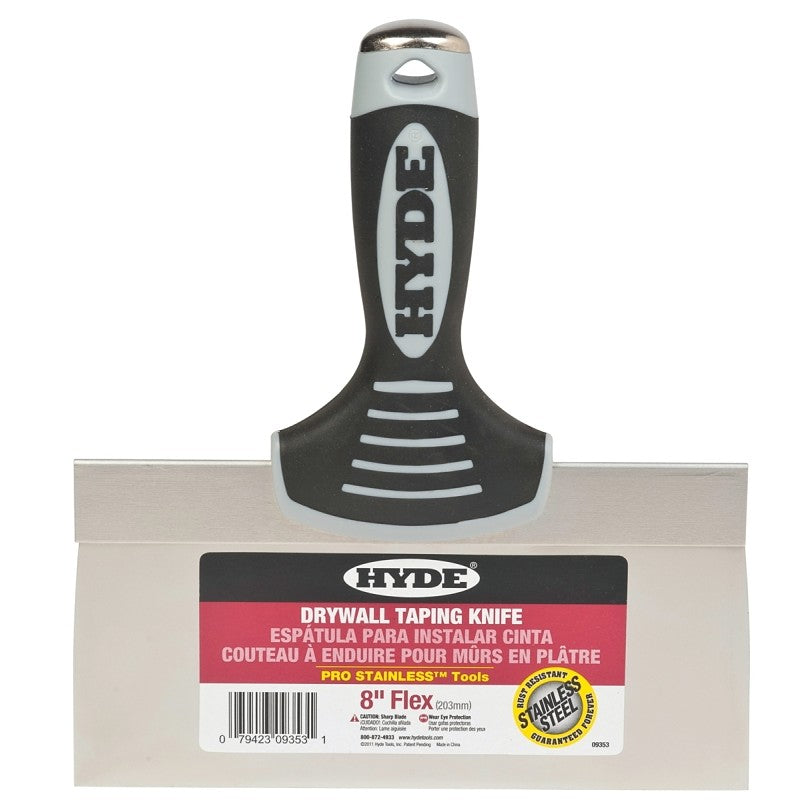 Hyde 09353 Knife, 8 in W Blade, 3 in L Blade, Stainless Steel Blade, Single-Edge Blade, Soft-Grip Handle