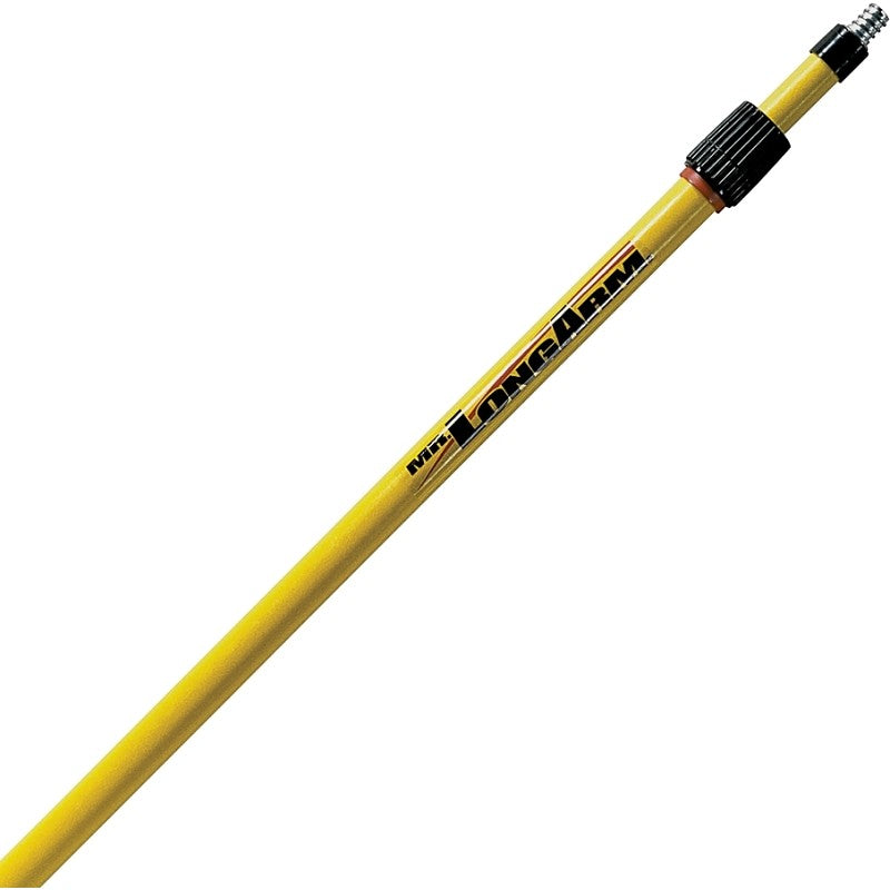 Mr. LongArm Pro-Pole 6272 Extension Pole, 1-1/4 in Dia, 6.1 to 11.3 ft L, Fiberglass/Rubber, Fiberglass Handle