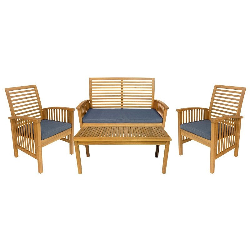 Leigh Country Sequoia TX 36430 Conversation Set, Acacia Hardwood, Natural, 4-Piece
