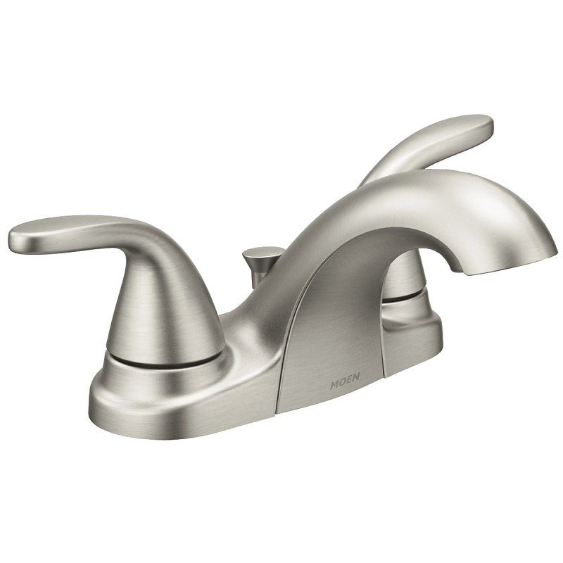 Moen Adler Series 84603SRN Bathroom Faucet, 1.2 gpm, 2-Handle, Metal, Brushed Nickel, Lever Handle