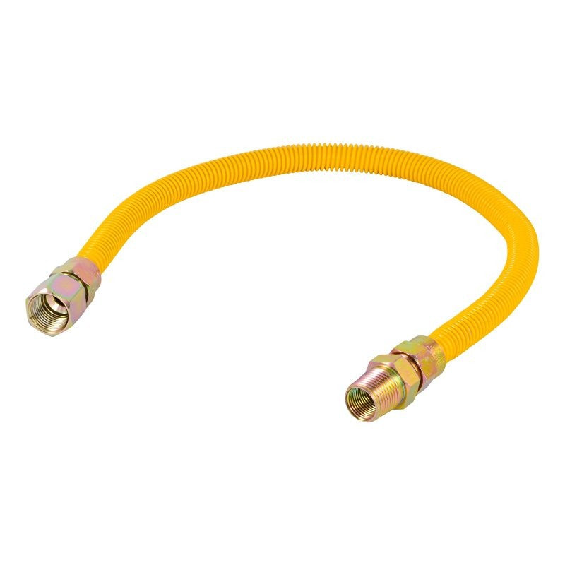 Eastman EZ-20 Series 20YE515024B Gas Connector, 1/2 in, FIP x MIP, 304 Stainless Steel, Epoxy-Coated, 24 in L