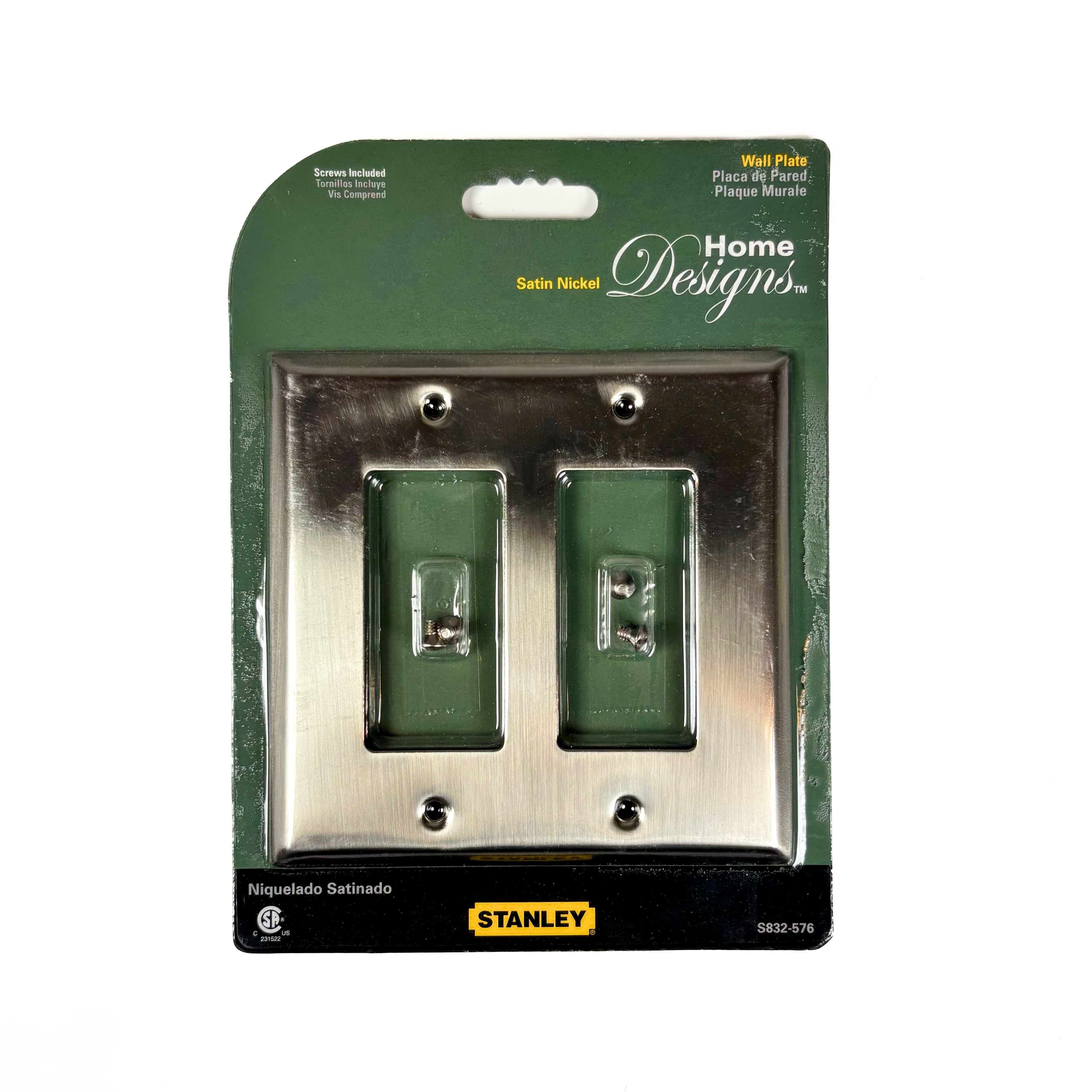 Basic Double Rocker Or Gfi Wall Plate Satin Nickel