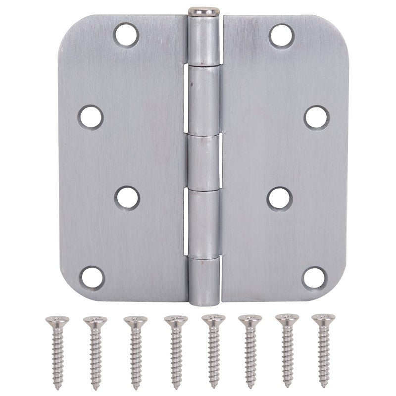 ProSource 20348SCX Door Hinge, Steel, Satin Chrome, Loose Pin, 180 deg Range of Motion, Screw Mounting