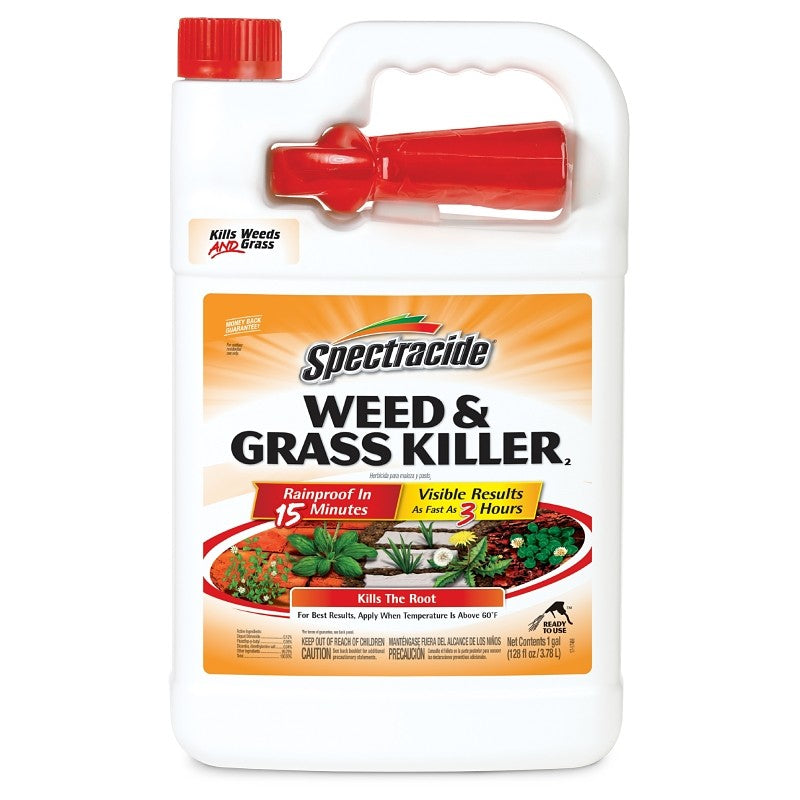 Spectracide HG-96017 Weed and Grass Killer, Liquid, Amber, 1 gal Can, Mild Aromatic