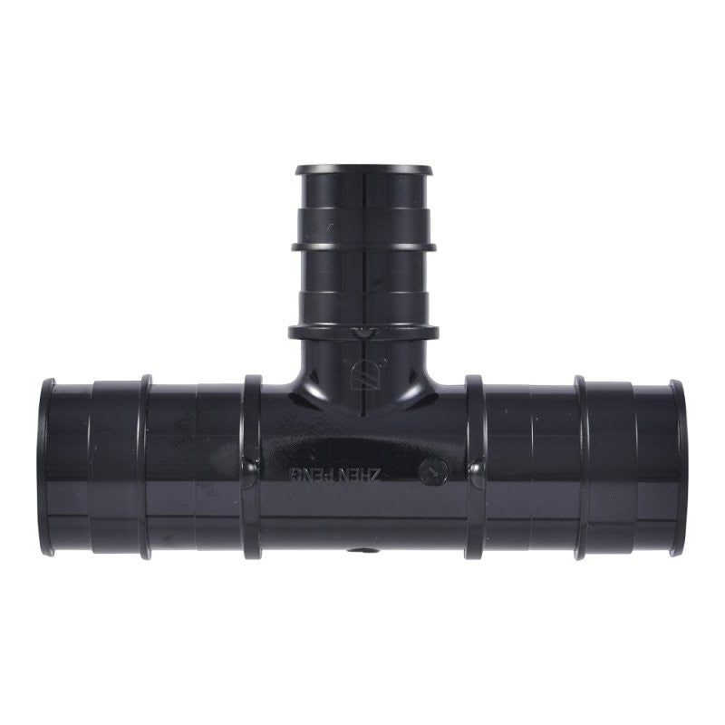 SharkBite UA416A5 Expansion Reducing Tee, 1 x 1 x 3/4 in, Barb, Polysulfone, Black, 160 psi Pressure