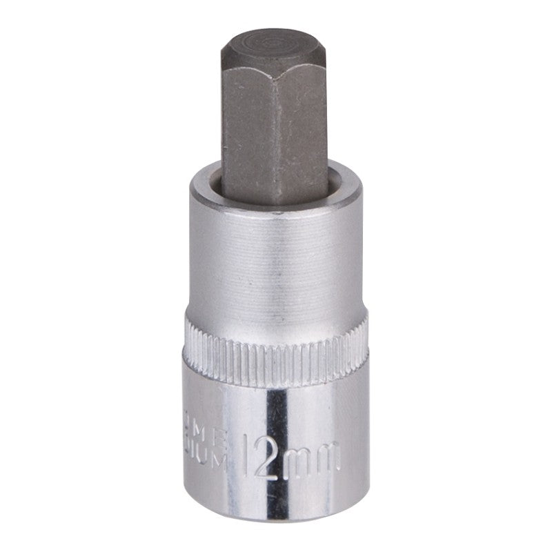 Vulcan 3506011813 Hex Bit Socket, 12 mm Tip, 1/2 in Drive, Chrome, 2-1/2 in OAL