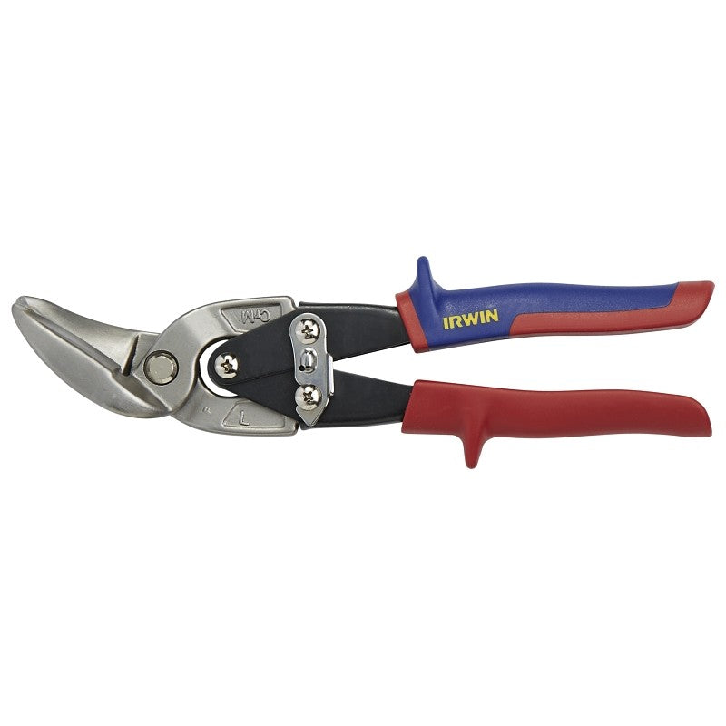 Irwin 2073211 Snip, 9-1/2 in OAL, 1-5/16 in L Cut, Compound Cut, Steel Blade, Double-Dipped Handle, Red Handle