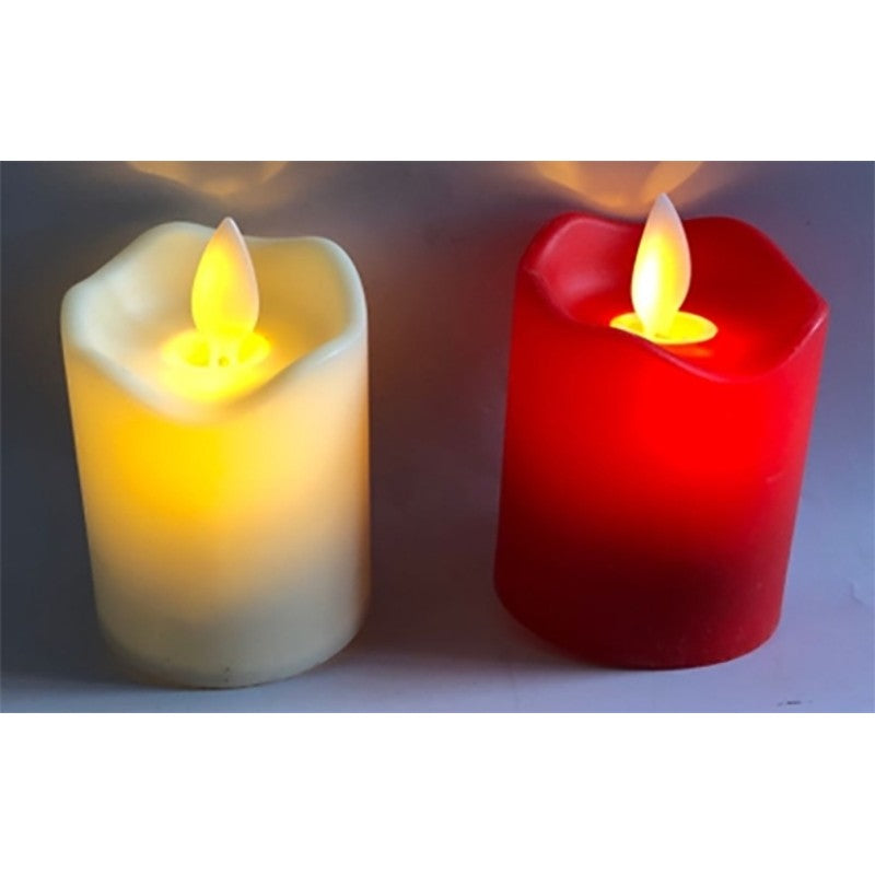 Hometown Holidays 25317 Votive Candle, Red/Ivory, LR44 Battery, Warm White (Pack of 12)
