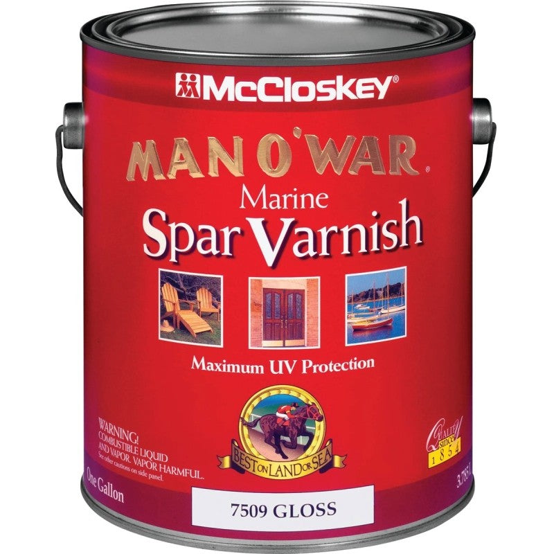 McCloskey Man O' War 080.0007509.007 Marine Spar Varnish, Gloss, Clear, Liquid, 1 gal (Pack of 2)