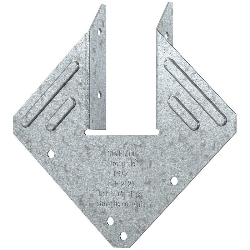 Simpson Strong-Tie H1AZ Hurricane Tie, 0.923 in L, 5.28 in W, Steel, Galvanized, Fastening Method: Nail (Pack of 100)