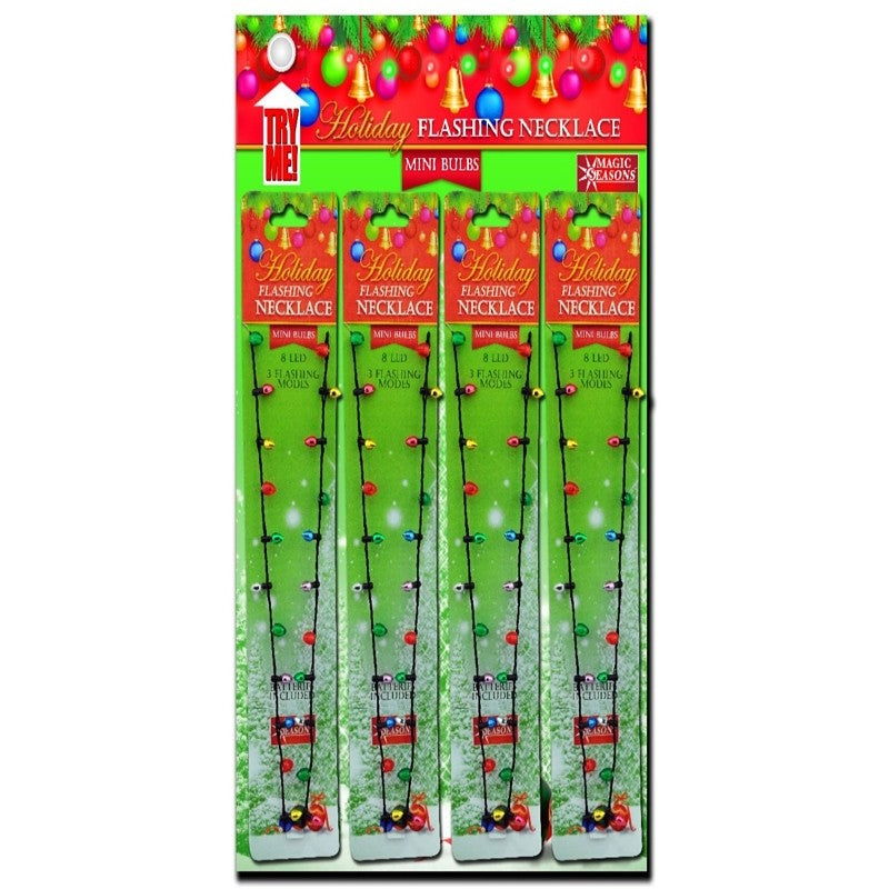 Hometown Holidays 25113 Holiday Flashing Necklace, Mini Bulb, Multi-Color (Pack of 36)