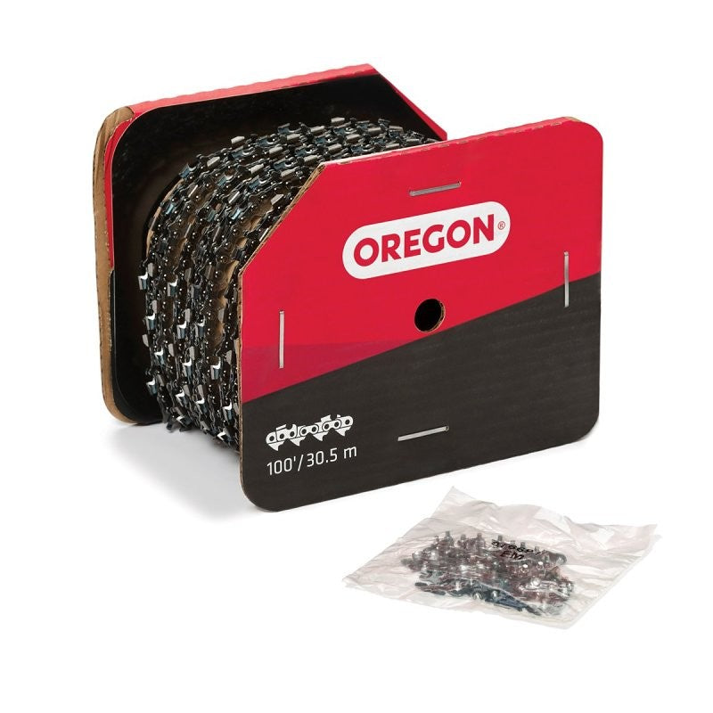 Oregon D100U Chainsaw Chain, 100 ft L Bar, 0.05 Gauge, 3/8 in TPI/Pitch