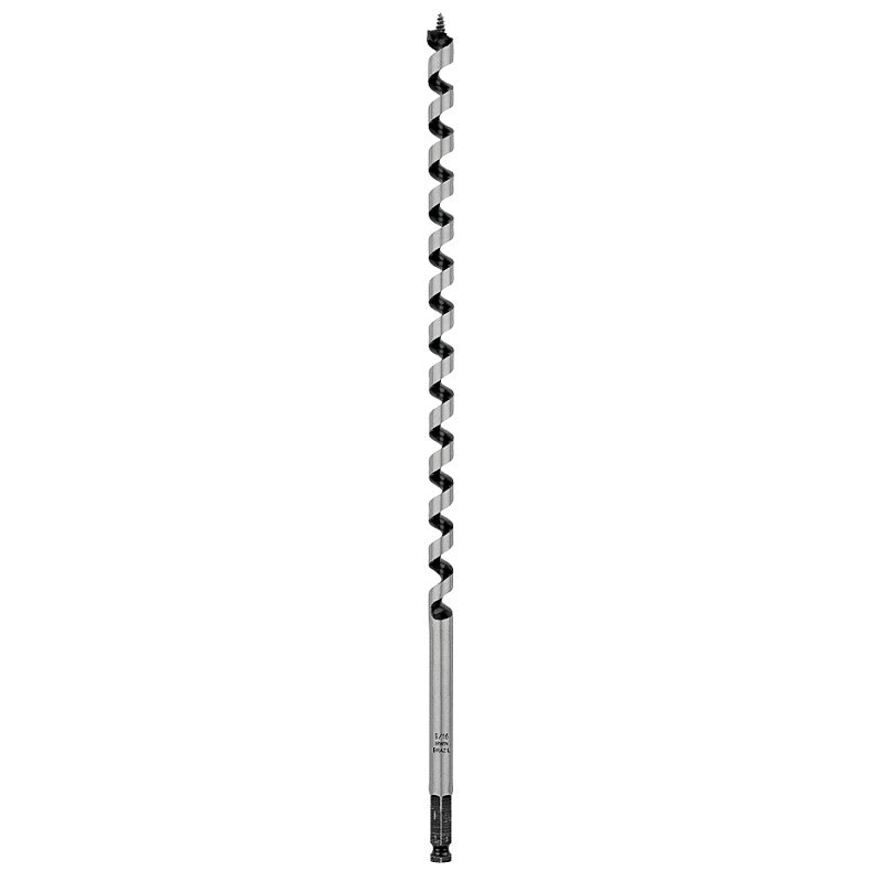 Irwin 3043006 Auger Drill Bit, 9/16 in Dia, 17 in OAL, Twist Flute, 1-Flute, 7/16 in Dia Shank