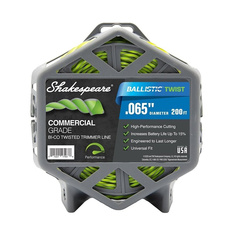 Shakespeare Ballistic 17242 Trimmer Twist Line, 0.065 in Dia, 200 ft L