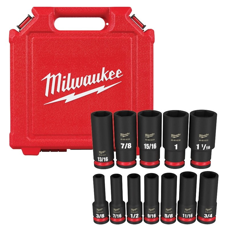 Milwaukee 49-66-7011 SHOCKWAVE Impact Duty Series Deep Socket Set, Steel, Black