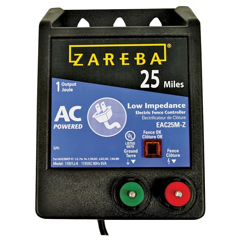 Zareba EAC25M-Z Electric Fence Charger, 1 J Output Energy, 115 V