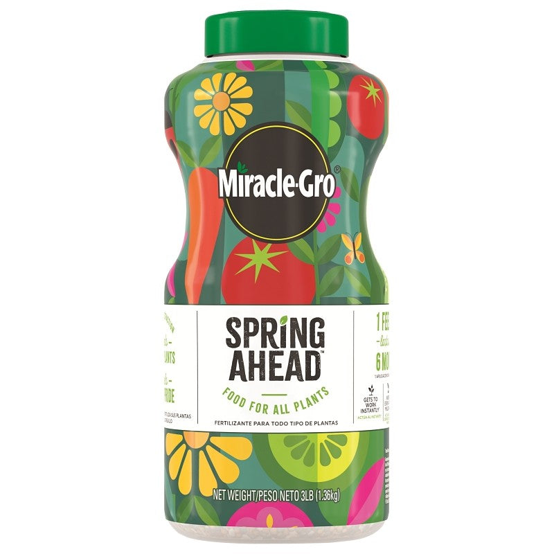 Miracle-Gro Spring Ahead 3009610 Plant Food, 3 lb Bottle, Solid, 15-5-10 N-P-K Ratio