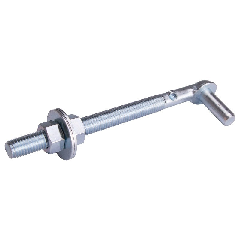ProSource LR083 Bolt Hook, 1/2 in Thread, 4-3/4 in L Thread, 6 in L, Steel, Zinc-Plated