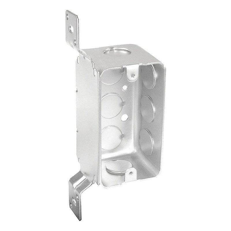 Southwire G19282-F-UPC Handy Box, 1-Gang, 8-Knockout, 1/2 in Knockout, Steel, Silver, Galvanized