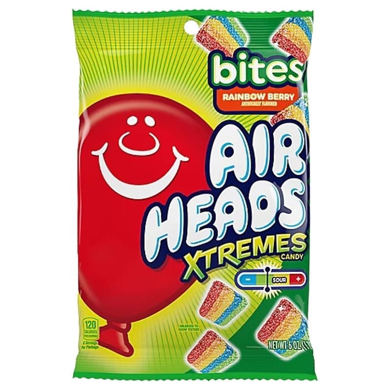 Airheads AHXBITES12 Candy, Rainbow Berry Flavor, 6 oz Bag (Pack of 12)