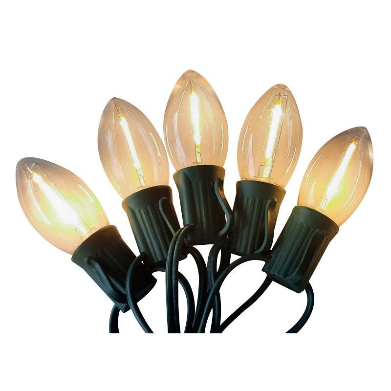 Santas Forest 26918 LED Filament Retro Light Set, 25-Lamp, LED, Clear, 25000 hr Average Life, 17 ft L