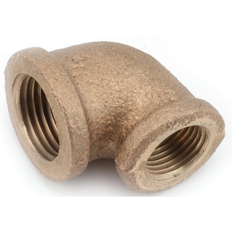 Anderson Metals 738105-0604 Reducing Pipe Elbow, 3/8 x 1/4 in, FIP, 90 deg Angle, Brass, 200 psi Pressure