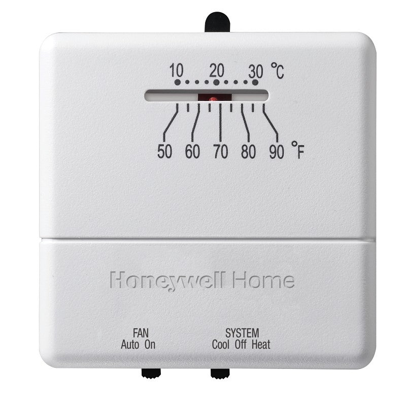 Honeywell CT31A Non-Programmable Thermostat, 50 deg F, 3 in W x 1 in D x 5 in H Dimensions