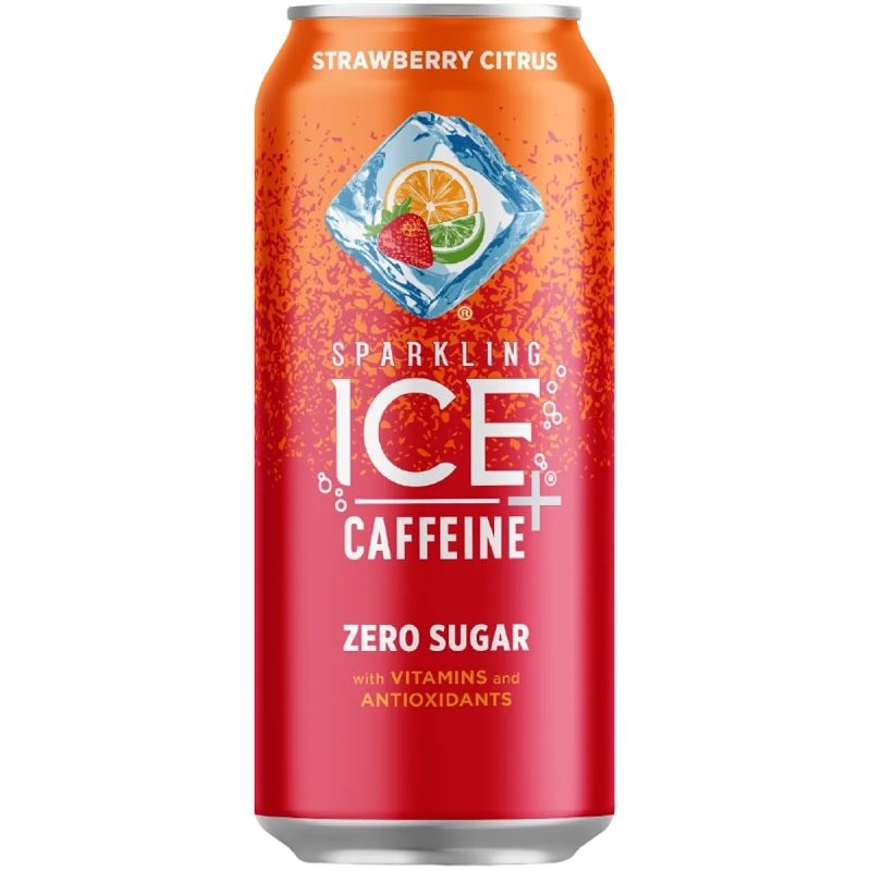 Sparkling Ice 695534 Caffeine Strawberry Citrus Sparkling Water, 16 fl-oz Can (Pack of 12)