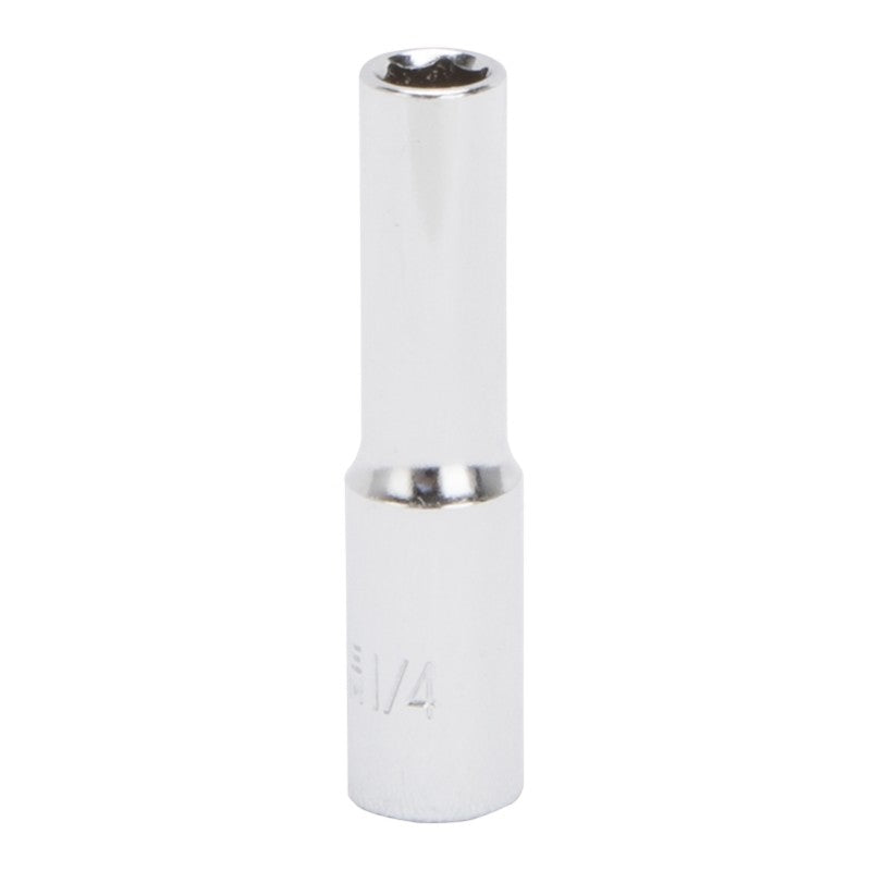 Vulcan MT6485908 Drive Socket, 1/4 in Socket, 1/4 in Drive, 6-Point, Chrome Vanadium Steel, Chrome