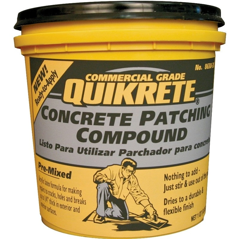 Quikrete 8650-35 Patching Compound, Gray/White, 1 qt Pail