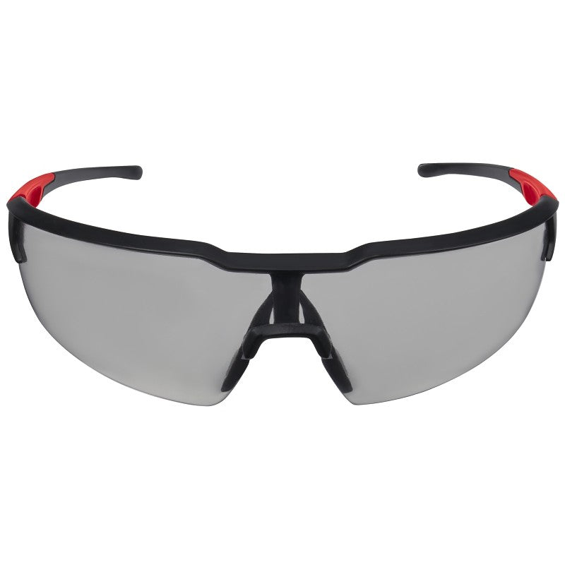 Milwaukee 48-73-2105 Safety Glasses, Gray Lens, Black/Red Frame, Unisex, Anti-Scratch Lens, Polycarbonate Lens