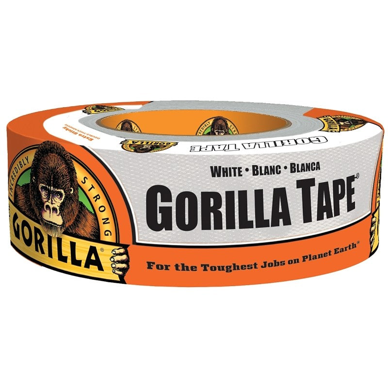 Gorilla 6010002 Duct Tape, White, 17 mil Thick, 10 yd L, 1.88 in W