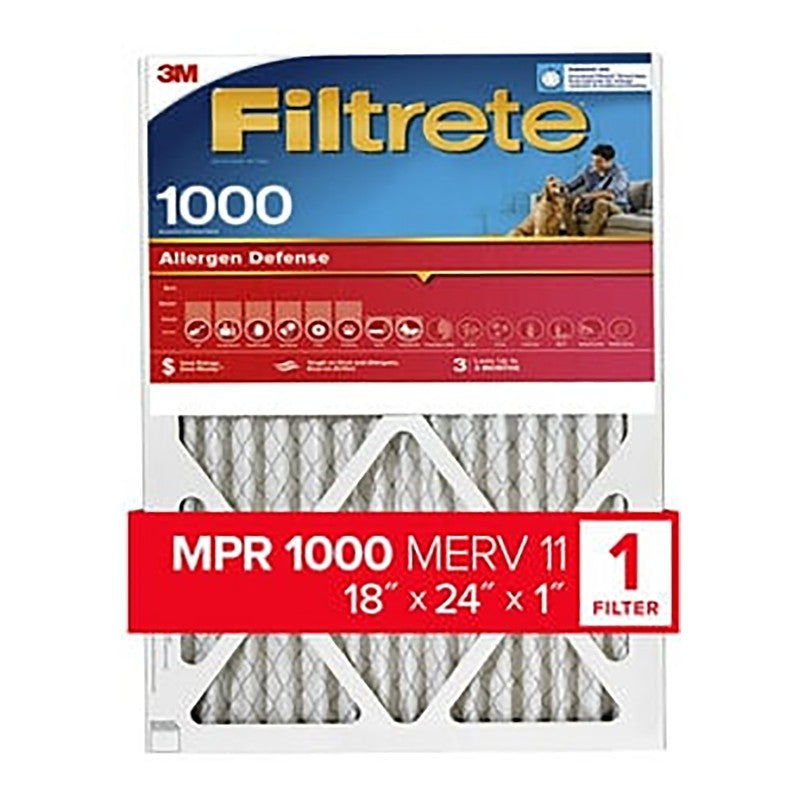 Filtrete 9821-4 Air Filter, 24 in L, 18 in W, 11 MERV, 1000 MPR, Polypropylene Frame (Pack of 4)