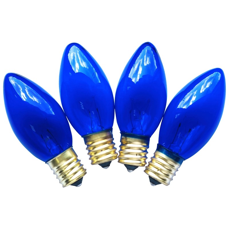 Hometown Holidays 19254 Replacement Bulb, 7 W, Intermediate Lamp Base, Incandescent Lamp, Transparent Blue Light