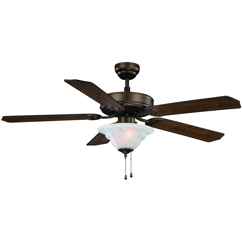 Boston Harbor CF-B552-ORB Ceiling Fan, 5-Blade, Oak or Walnut Blade, 52 in Sweep, MDF Blade, 3-Speed
