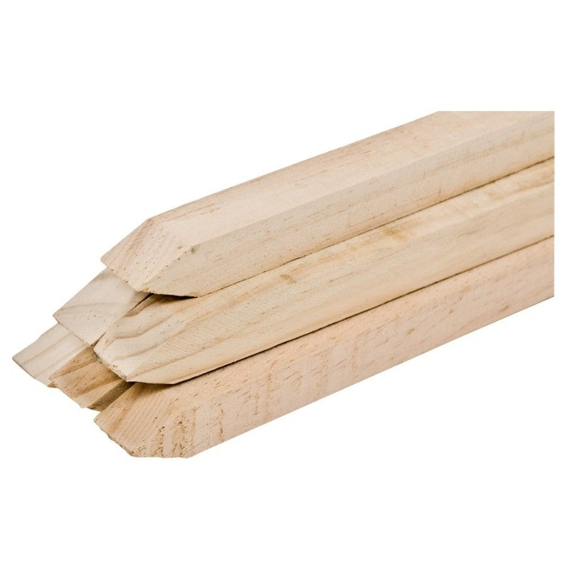 Gardener's Blue Ribbon WW5-1 Garden Stake, 5 ft L, 0.66 in W, Wood, Natural (Pack of 12)