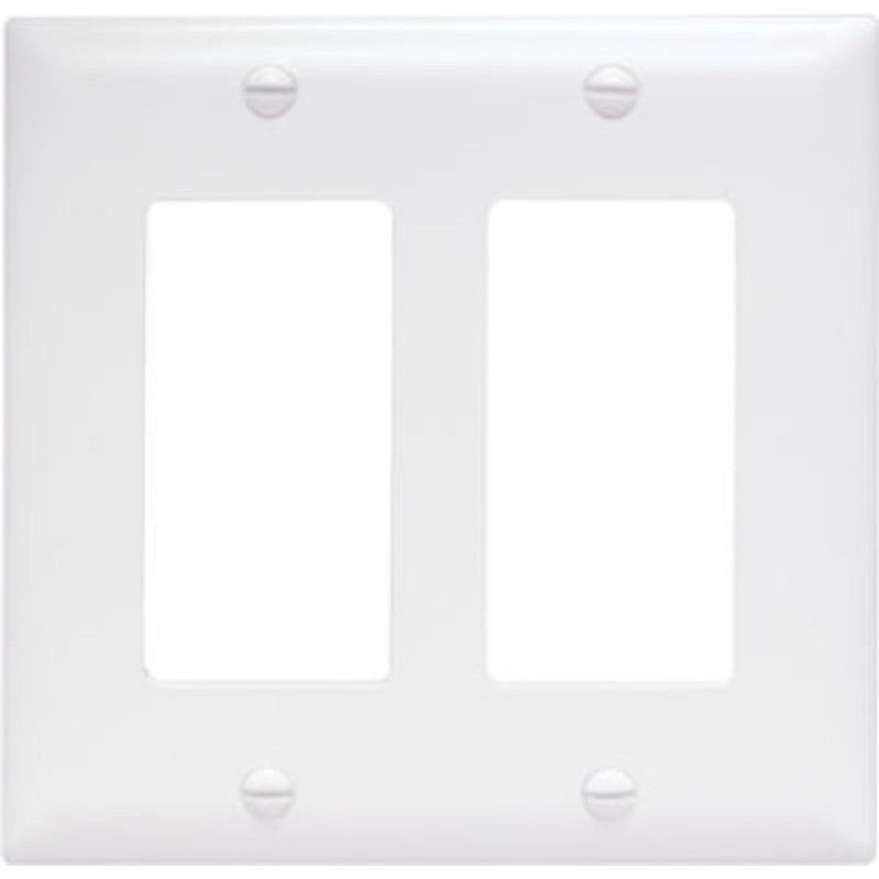 Legrand TradeMaster TP TP262-W Wallplate, 4.687 in L, 4-3/4 in W, 2 -Gang, Nylon, White, Matte