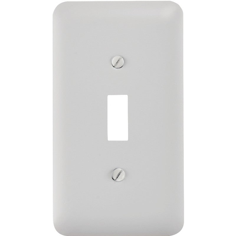 Amerelle 935TW Wallplate, Rectangular, 5 in L, 2-13/16 in W, 1-Gang, Steel, White