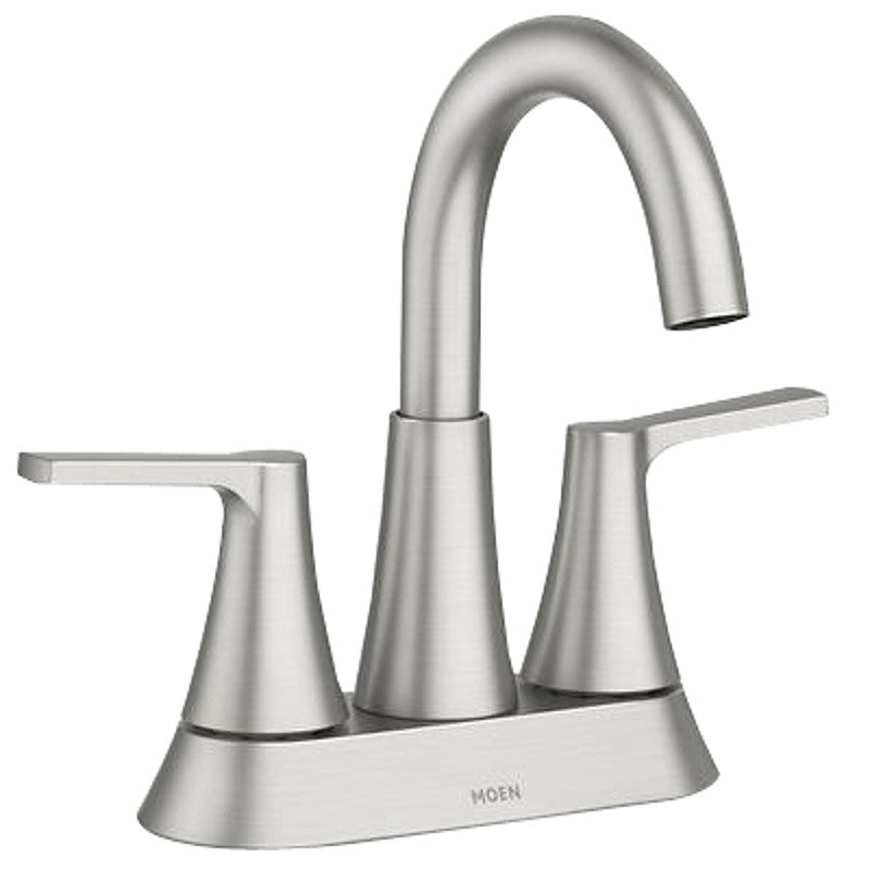 Moen Mikah 84311 Series 84311SRN Bathroom Faucet, 1.2 gpm, 2-Handle, 3-Faucet Hole, Metal, Brushed Nickel
